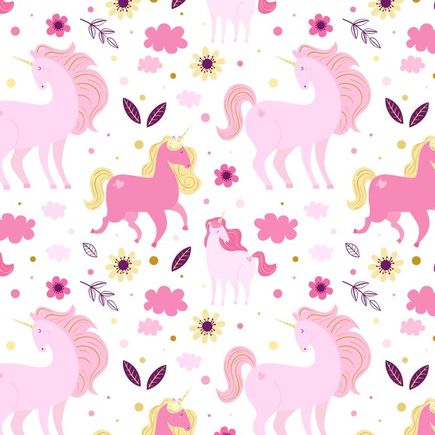 Ilustración de unicornio dibujado a mano 