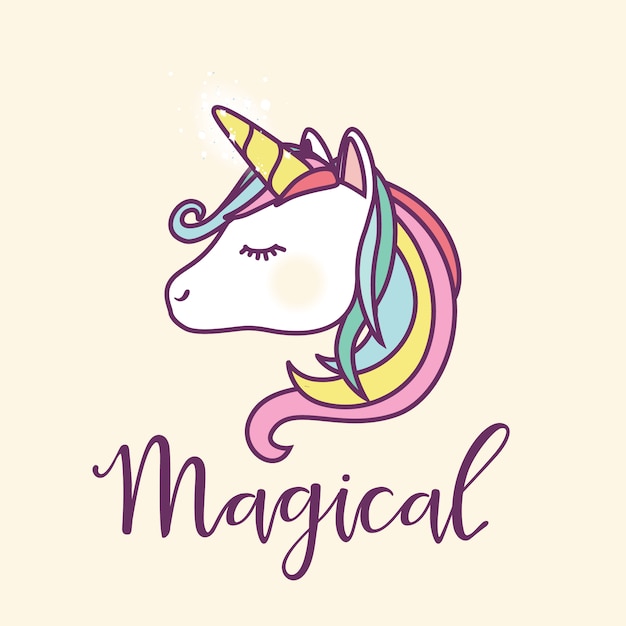 Ilustración de unicornio mágico