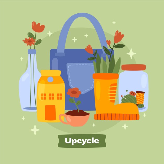 Ilustración de upcycle dibujado a mano