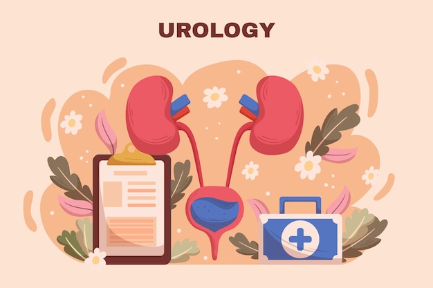 Ilustración de urología dibujada a mano