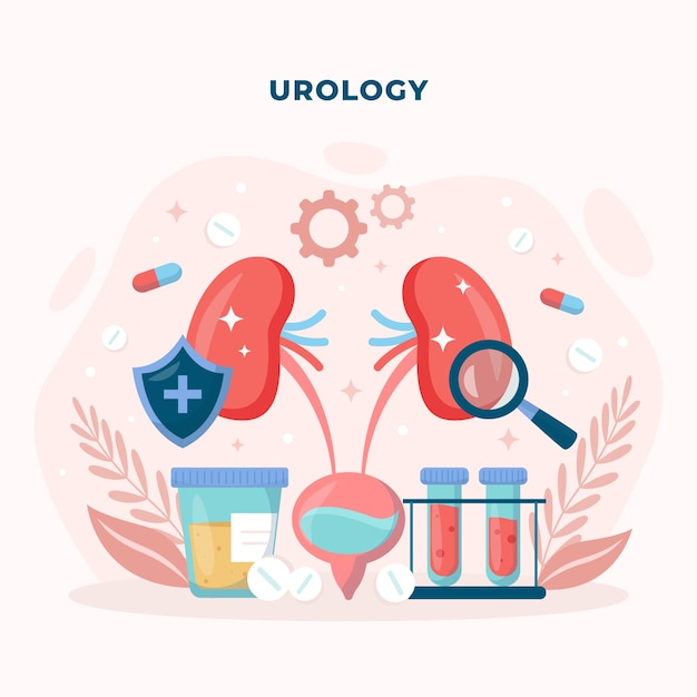 Vector gratuito ilustración de urología dibujada a mano