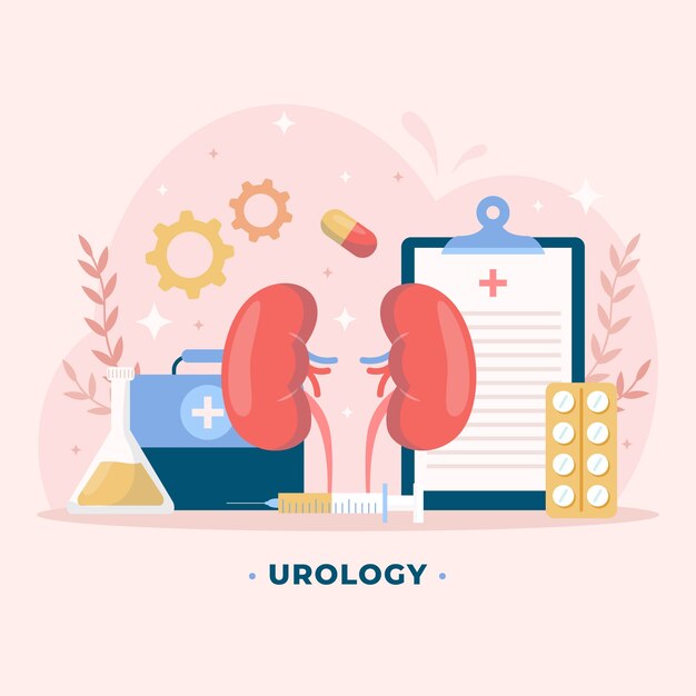 Ilustración de urología dibujada a mano