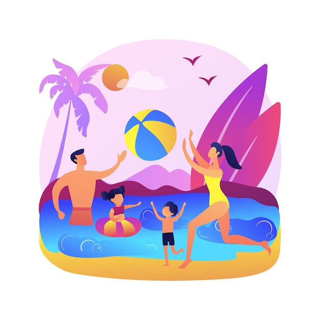 Vector gratuito ilustración de vacaciones familiares