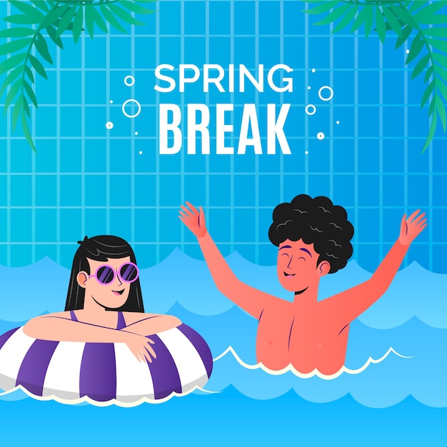 Ilustración de vacaciones de primavera degradado