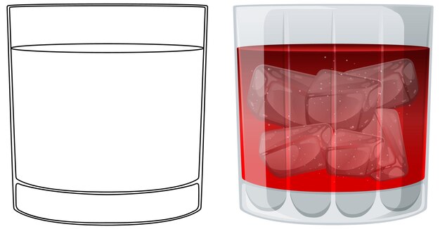 Ilustración de un vaso de bebida helada