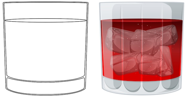 Ilustración de un vaso de bebida helada