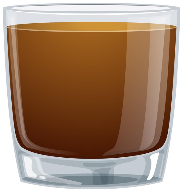 Ilustración de un vaso de líquido marrón