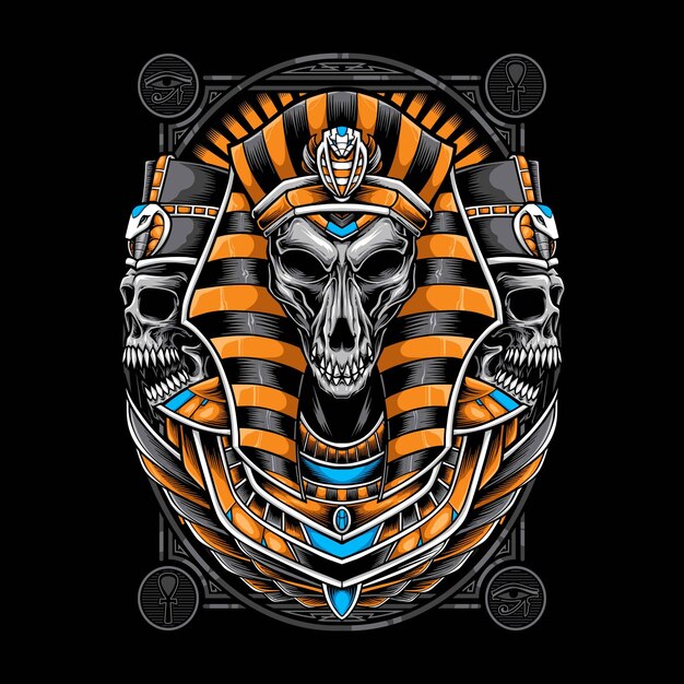 Ilustración de vector de anubis cráneo de Egipto