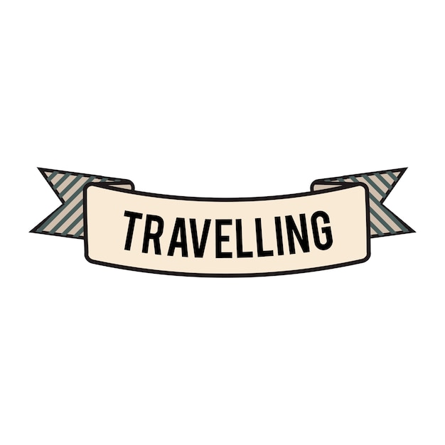 Ilustración de vector de banner de cinta de viaje