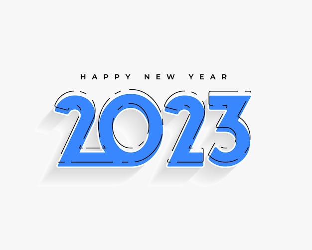 Ilustración de vector de banner de ocasión de año nuevo de estilo plano 2023