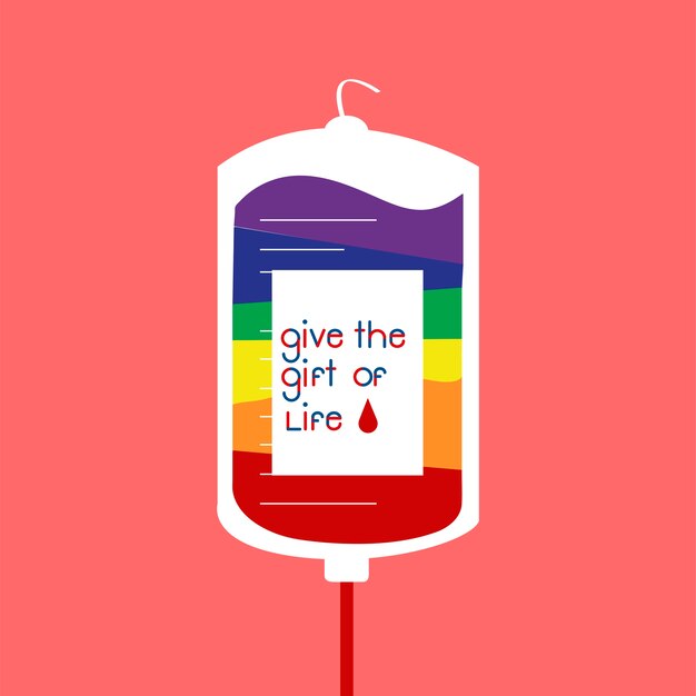 Ilustración de vector de bolsa de donación de sangre