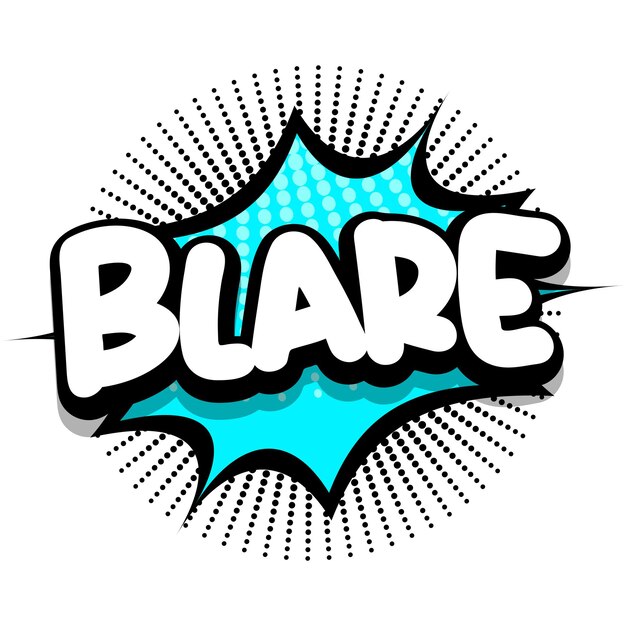 Ilustración de vector de burbuja de explosión de cómic de Blare