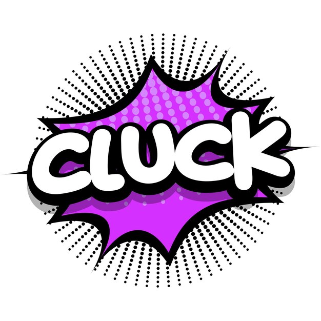 Ilustración de vector de burbuja de explosión de cómic de cloqueo