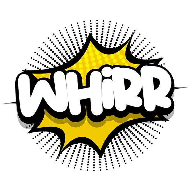 Ilustración de vector de burbuja de explosión de cómic Whirr