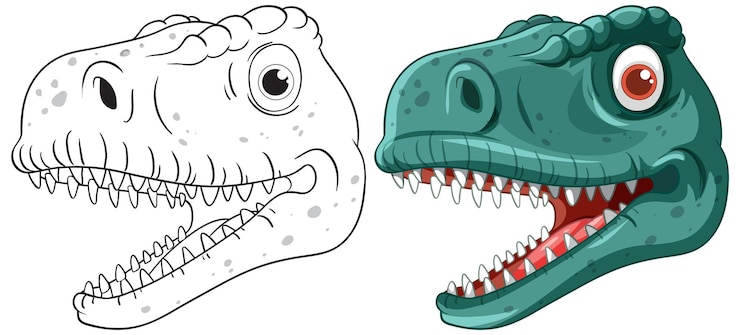 Vector gratuito ilustración del vector de la cabeza del dinosaurio