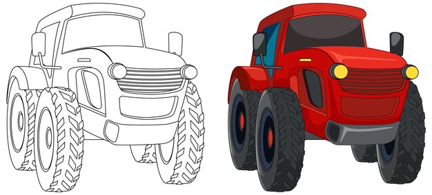 Ilustración de Vector de camión monstruo colorido