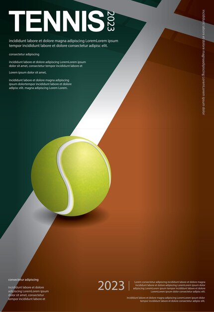 Ilustración de Vector de cartel de campeonato de tenis