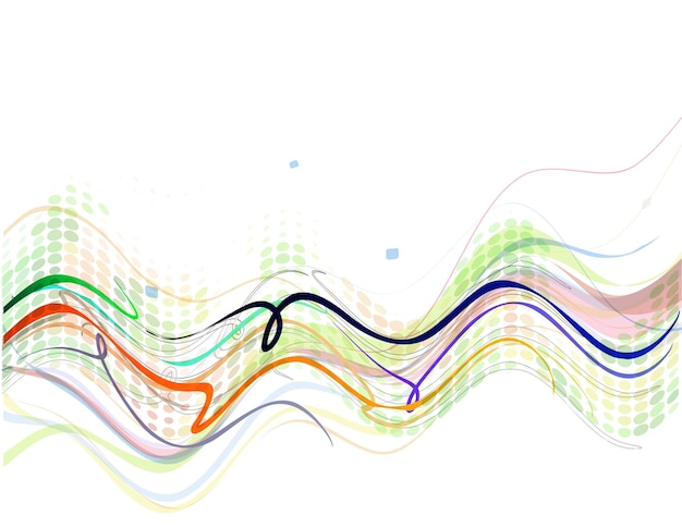 Ilustración de vector de composición de fondo de líneas de onda abstracta