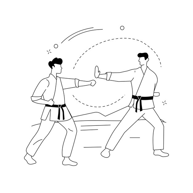 Ilustración de vector de concepto abstracto de artes marciales