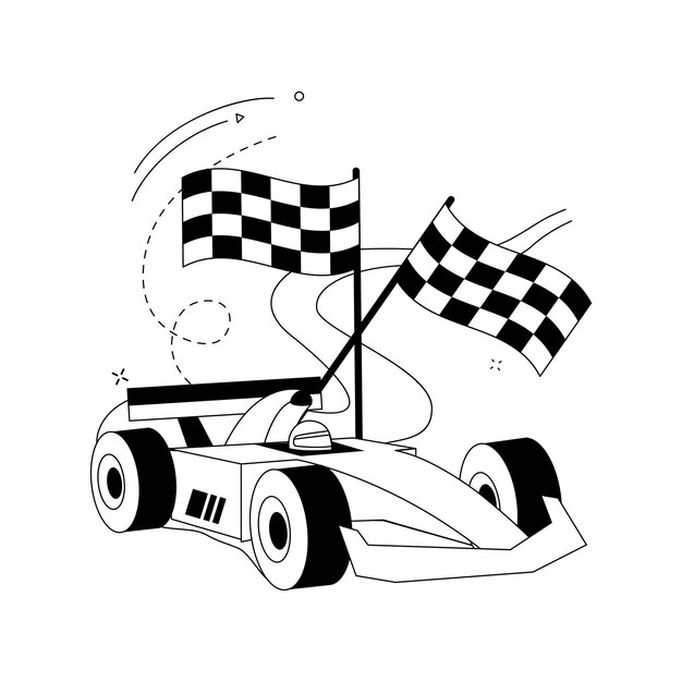 Ilustración de vector de concepto abstracto de carrera de coches