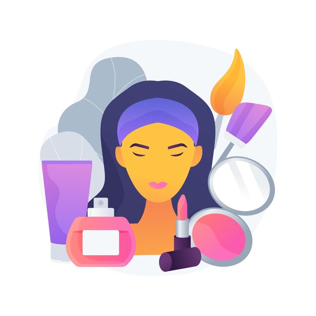 Ilustración de vector de concepto abstracto de cosmetología. Cuidado de la piel, cosmética natural, lifting de ojos, eliminación de arrugas, dermatología, spa, tratamiento facial, belleza de la mujer, metáfora abstracta de la terapia anti-edad.