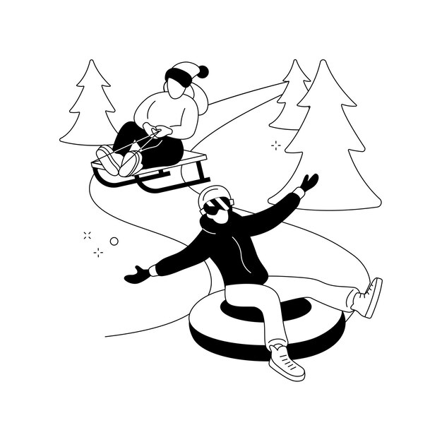 Ilustración de vector de concepto abstracto de diversión al aire libre de invierno