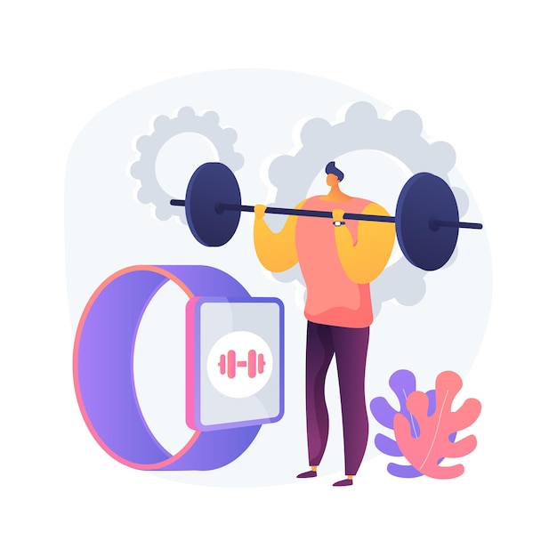 Ilustración de vector de concepto abstracto de entrenamiento inteligente. programas y herramientas de entrenamiento inteligente en línea, nueva tecnología de gimnasio, aplicación de entrenamiento físico, mejora la salud, pérdida de grasa, metáfora abstracta tonificante.