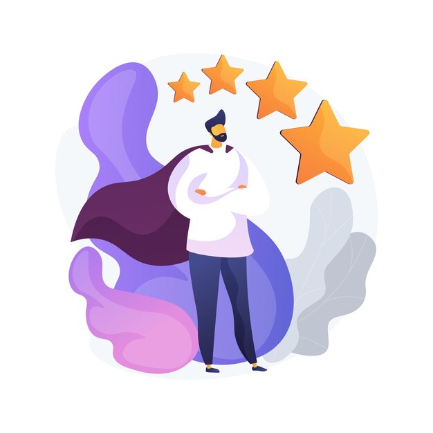 Ilustración de vector de concepto abstracto de marca personal. Autoposicionamiento, estrategia de marca individual, construcción y promoción de su marca personal, perfil de redes sociales, blog, metáfora abstracta de reputación.