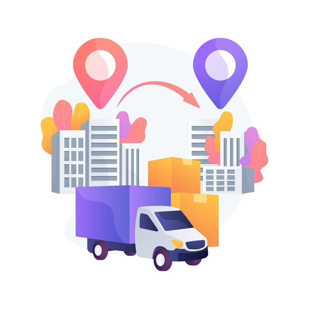 Ilustración de vector de concepto abstracto de migración interurbana. Movimiento de personas, área metropolitana del censo, compra de boletos, viajes en avión, vagón de tren, personas con bolsas, maletas, metáfora abstracta.