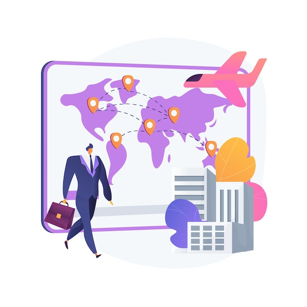 Ilustración de vector de concepto abstracto de movimiento migratorio. Migración humana, movimiento de personas, grupo de refugiados, viajar con maletas y niños, búsqueda de trabajo y estudio, metáfora abstracta de solicitantes de asilo.