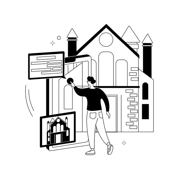 Ilustración de vector de concepto abstracto de proyecto de destinos inteligentes
