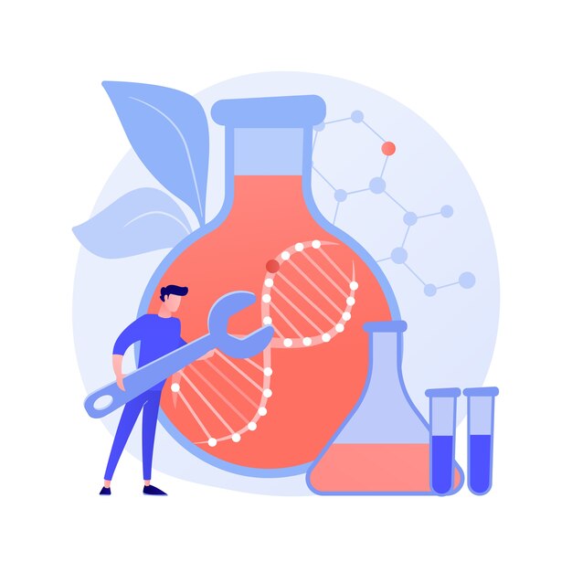 Ilustración de vector de concepto abstracto de terapia genética. Tratamiento del cáncer genético, terapia de transferencia de genes, medicina regenerativa, enfoque experimental en oncología, metáfora abstracta de prevención de enfermedades.