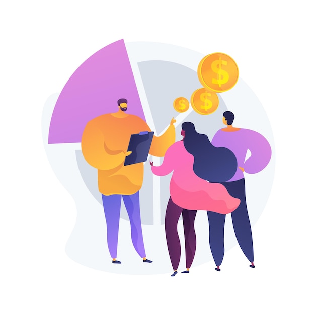 Ilustración de vector de concepto abstracto de venta consultiva. Enfoque de ventas consultivo, proceso de venta, coaching de vendedores, representante corporativo, proceso de consulta, metáfora abstracta del corredor.