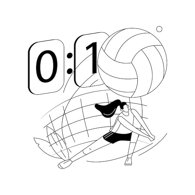 Ilustración de vector de concepto abstracto de voleibol