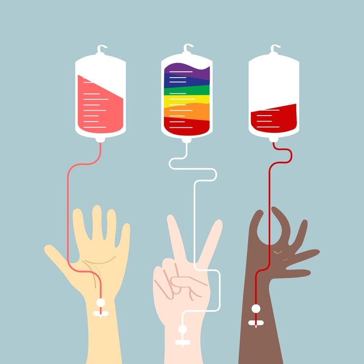 Vector gratuito ilustración de vector de concepto de donación de sangre