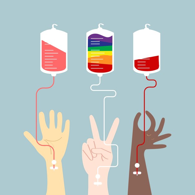 Ilustración de vector de concepto de donación de sangre