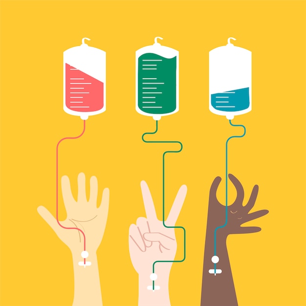 Vector gratuito ilustración de vector de concepto de donación de sangre