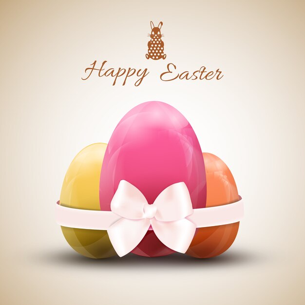 Ilustración de vector de conjunto de huevos de Pascua feliz