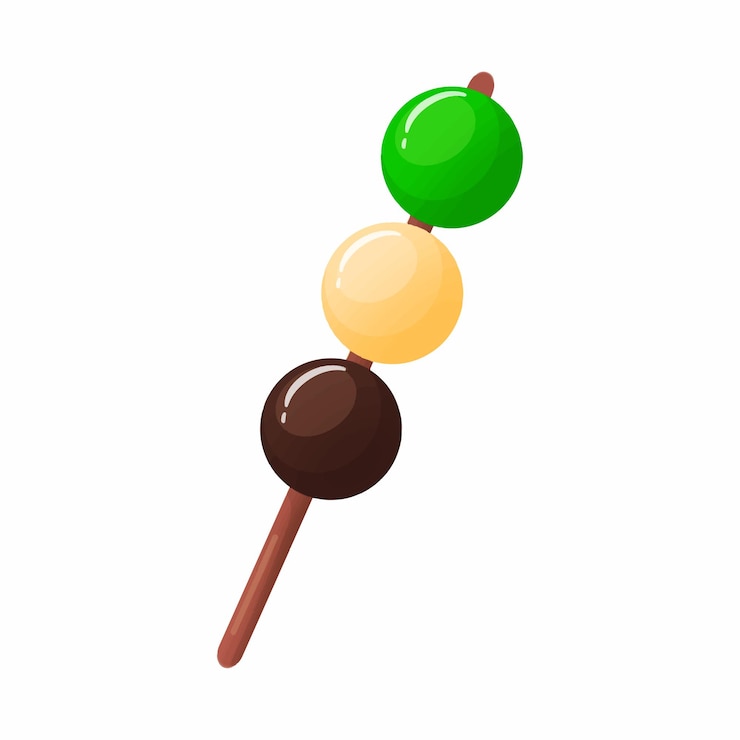 Vector gratuito ilustración vector dango estilo colorido