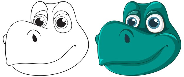 Ilustración de vector de dinosaurio lindo