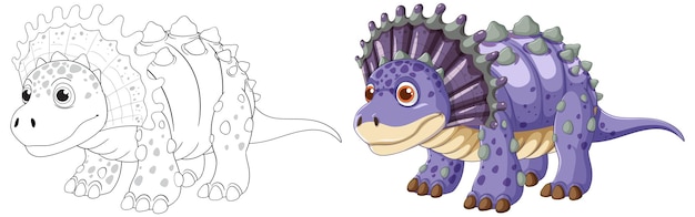 Ilustración de vector de dinosaurio lindo