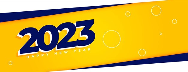 Vector gratuito ilustración de vector de diseño de banner de año nuevo amarillo moderno 2023