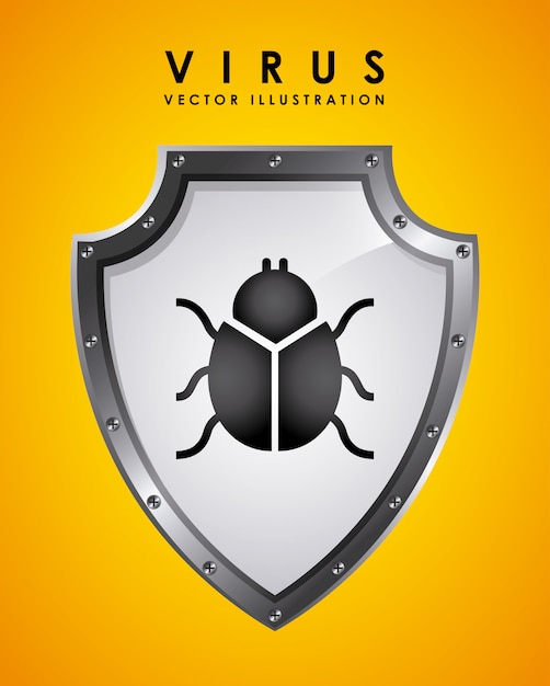 Vector gratuito ilustración de vector de diseño gráfico de virus