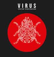 Vector gratuito ilustración de vector de diseño gráfico de virus