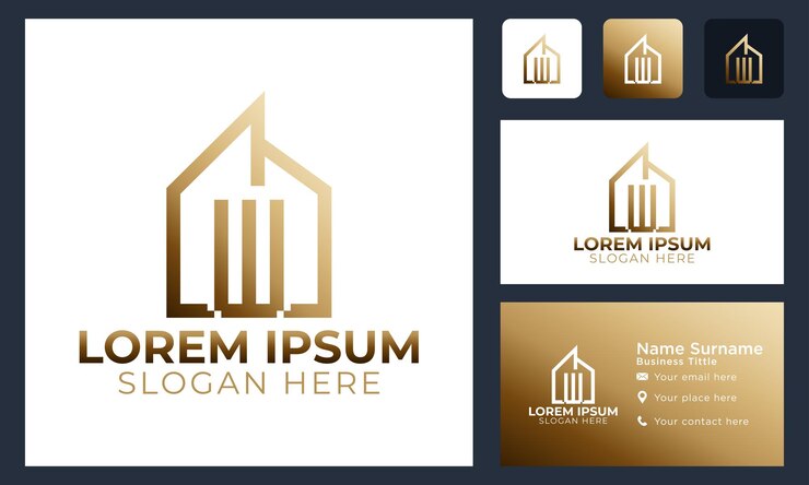 Vector gratuito ilustración de vector de diseño de logotipo de edificio de ciudad de letra w de monograma inicial