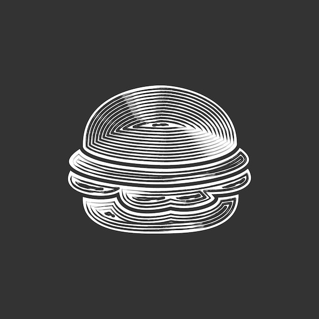 Ilustración de vector de diseño de logotipo de hamburguesa