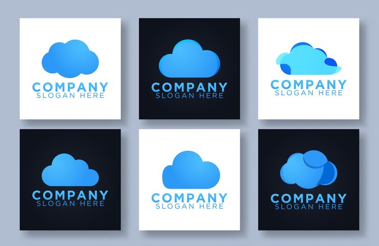 Vector gratuito ilustración de vector de diseño de logotipo de nube