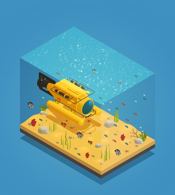 Ilustración de Vector de equipo subacuático de batiscafo