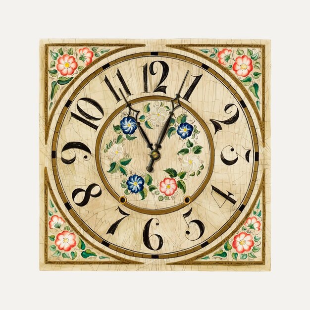Ilustración de vector de esfera de reloj vintage, remezclada de la obra de arte de Gene Luedke