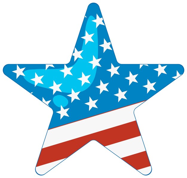 Ilustración del vector de la estrella de la bandera estadounidense